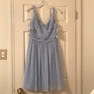David’s Bridal Ice Blue Sheer Chiffon Dress